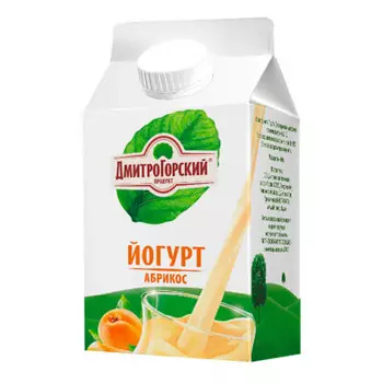 Йогурт Дмитрогорский продукт 450г 1,5% абрикос тетра-пак
