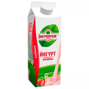 Йогурт Дмитрогорский продукт 450г 1,5% клубника тетра-пак