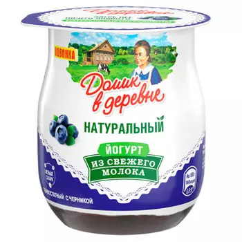 Йогурт домик в деревне 150 г 3, % термостатный черника