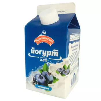 Йогурт краснинское 450г 2,5% черника тетра-пак