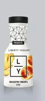 Йогурт liberty yogurt 270 г 2% с мандарином, куркумой и имбирем питьевой