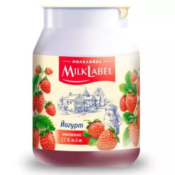 Йогурт Милклэйбл 150г 2,5% земляника стакан