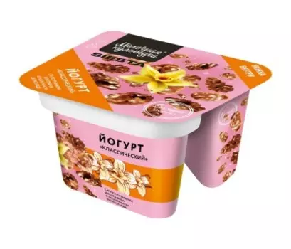 Йогурт молочная культура 130 г 2, 7-3, 5% классический с хлопьями в шоколадной глазури