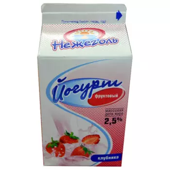 Йогурт нежеголь 0,5 кг 2,5% клубника