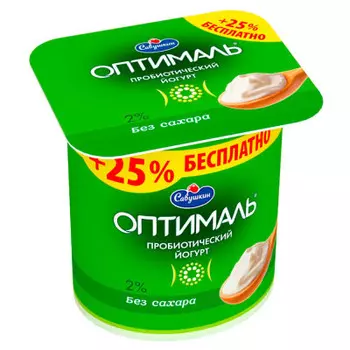 Йогурт оптималь 150г 2% с бифидобактериями