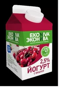Йогурт питьевой эконива 500 г 2, 5% вишня