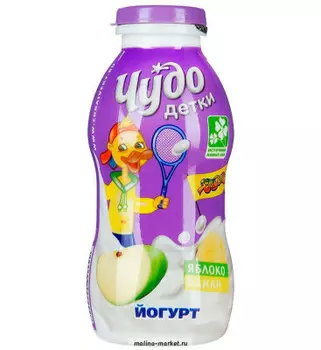 Йогурт питьевой Чудо детки 200г 2,2% яблоко банан пл/бут
