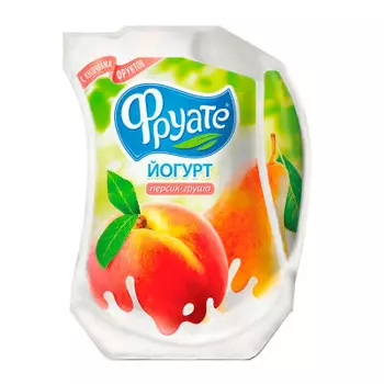 Йогурт питьевой Фруате персик, груша, 480г 1,5%