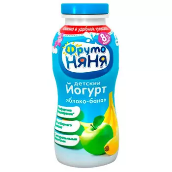 Йогурт питьевой ФрутоНяня яблоко банан 200г 2,5%