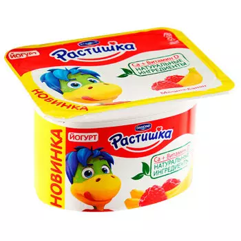 Йогурт Растишка 110г 3% малина банан