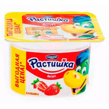 Йогурт Растишка клубничный 110г 3%
