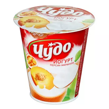 Йогурт чудо 290 г 2, 5% персик маракуйя вязкий стакан