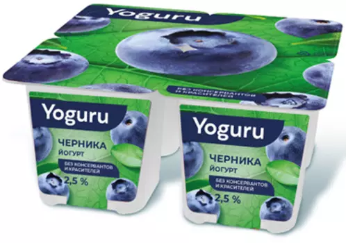 Йогурт yoguru 125 г 2,5% черника