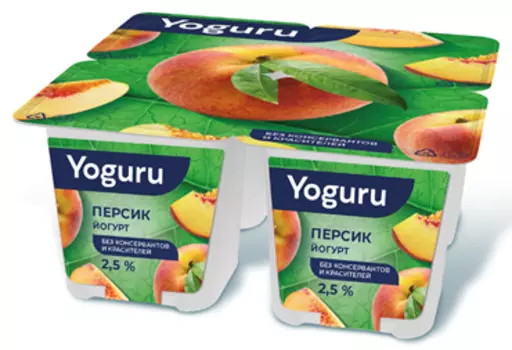 Йогурт yoguru 125 г 2,5% персик