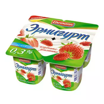 Йогуртный продукт эрмигурт 115г 0,3% клубника земляника легкий