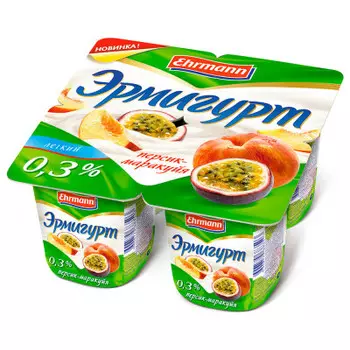 Йогуртный продукт эрмигурт 115г 0,3% персик маракуйя