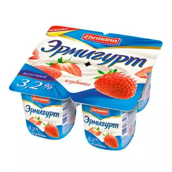 Йогуртный продукт эрмигурт 115г 3,2% клубника фруктовый легкий