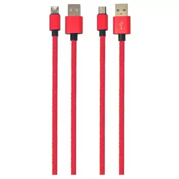 Кабель Energy usb/микро usb, цвет - красный деним