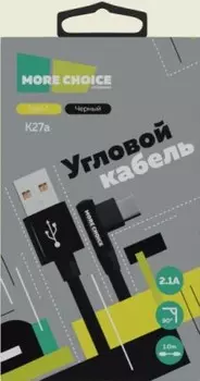 Кабель usb 2.1 a для type-c more choice k27 a нейлон 1 м