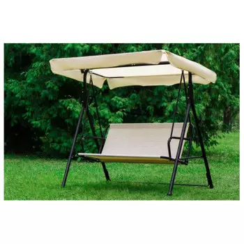 Качели садовые 2-х местные келли олса каркас черный м/э без рисунка с1269