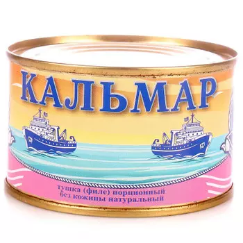 Кальмар морское содружество 240 г натуральный б/к порционный ж/б