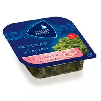 Капуста морская маринованная русское море 200г с кальмаром