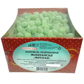 Карамель монпансье 500г мятное патислад