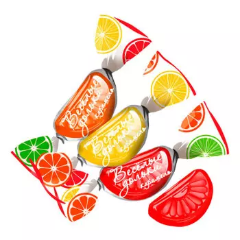 Карамель веселые дольки 250г микс арбуз дыня невский кондитер