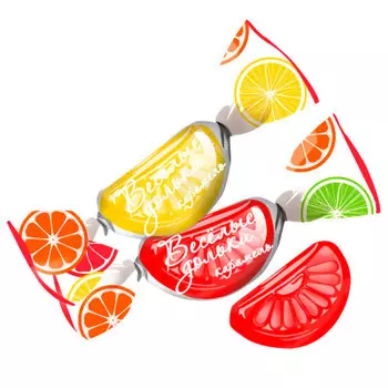 Карамель веселые дольки микс (арбуз, дыня) невский кондитер