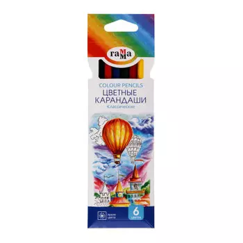 Карандаши 6 цв гамма классические европодвес 344223