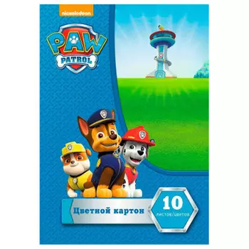 Картон цветной 10цв 10л а4 Щенячий патруль 89482