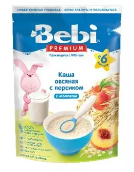 Каша беби премиум 200 г молочная овсяная с персиком с 6 месяцев
