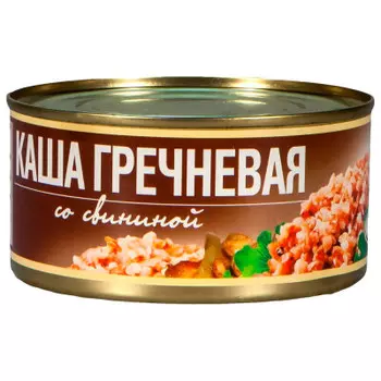Каша гречневая Рузком 325г со свининой ж/б
