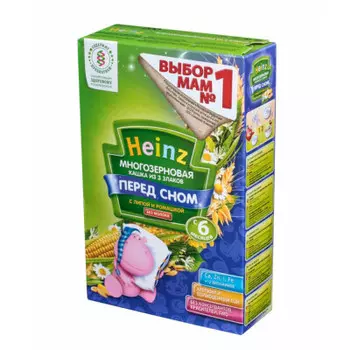 Каша хайнц 180 г б/молочная из 3 злаков с липой и ромашкой с 6 месяцев