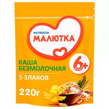 Каша малютка 200г б/молочная 5 злаков с 6 месяцев