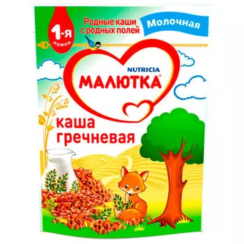 Каша Малютка 220г молочная гречневая с 4 месяцев