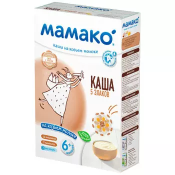 Каша мамако 200г молочная 5 злаков на козьем молоке с 6 месяцев