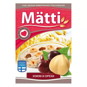 Каша матти 40 г овсяная с изюмом и орехами