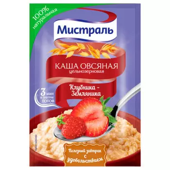 Каша Мистраль 40г овсяная клубника-земляника