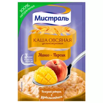 Каша Мистраль 40г овсяная манго-персик