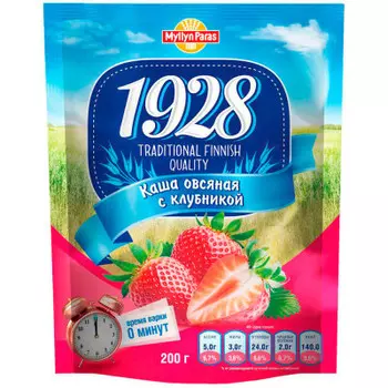 Каша Myllyn Paras 200г овсяная с клубникой б/сах м/уп
