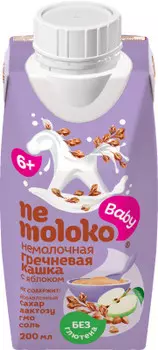 Каша nemoloko гречневая с яблоком 0.2 л безмолочная для детского питания с 6 месяцев