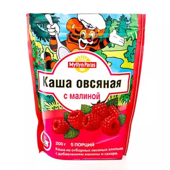 Каша овсяная Myllyn Paras с малиной и сахаром 200г