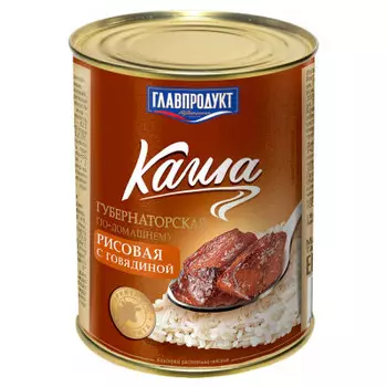 Каша рисовая главпродукт 340 г с говядиной губернаторская