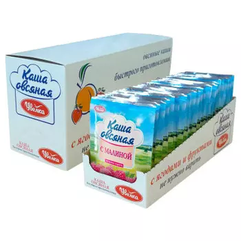 Каша Увелка 40г овсяная с малиной