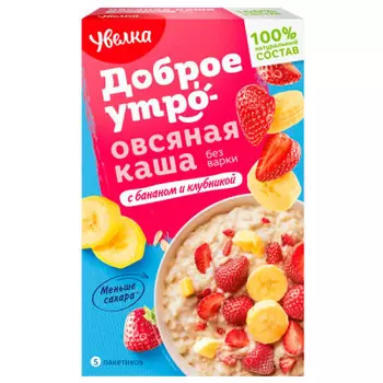 Каша увелка 5*40 г овсяная с бананом и клубникой