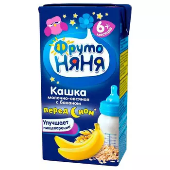Кашка ФрутоНяня 200мл молочная овсяная с бананом с 6 месяцев
