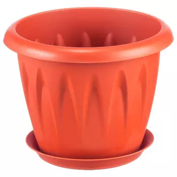 Кашпо д/цветов алиция д12см 0,6л м-пластика терракотовый