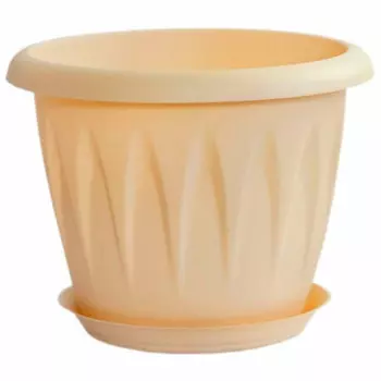 Кашпо для цветов алиция д18 см 2 л м-пластика белая глина