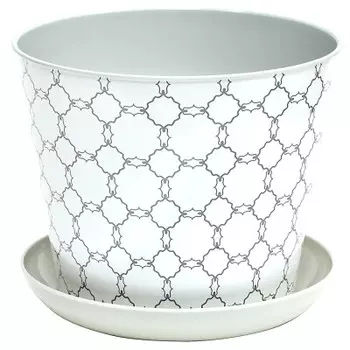 Кашпо для цветов этника 1,2л Violet круглое светло-серый